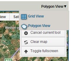 Screenshot of the grid and polygon view options